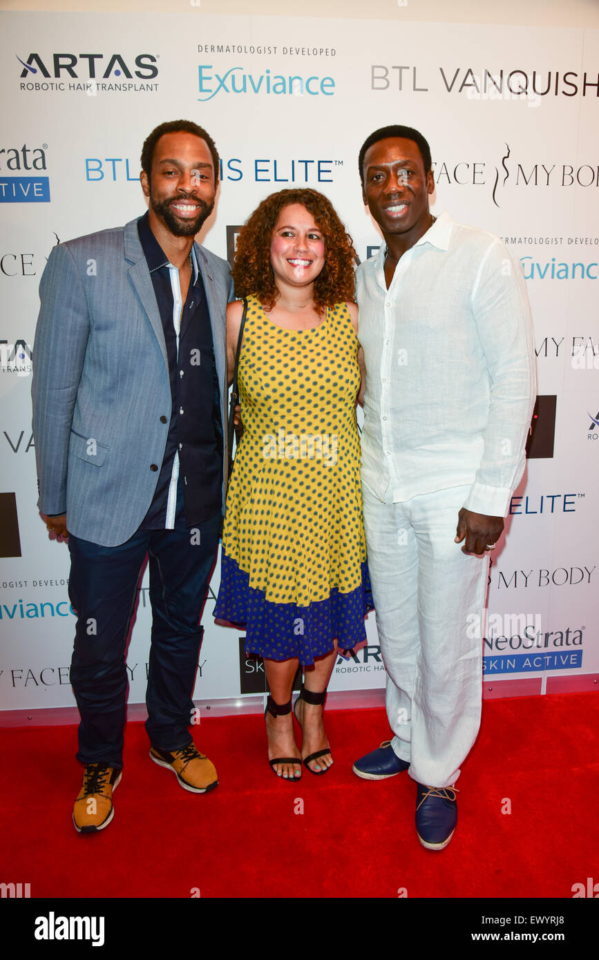 London,UK, 2 juillet 2015 : Treva Etienne,guest et Hakeem Kae-Kazim assiste à la mon visage Mon corps lancement de la beauté ultime Guide à la vanille de Londres. Photo par voir Li/Alamy Live News Banque D'Images