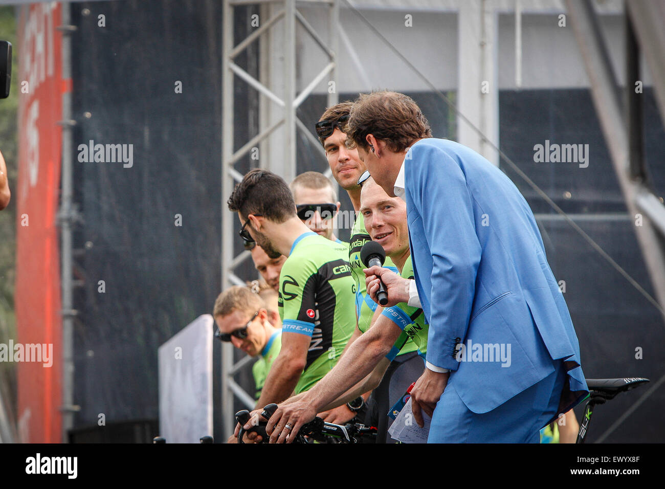 Utrecht, Pays-Bas. 2 juillet, 2015. Présentation de l'équipe Tour de France, le jeudi 2 juillet 2015. Utrecht, Pays-Bas : Jan de Wild/Alamy Live News Banque D'Images