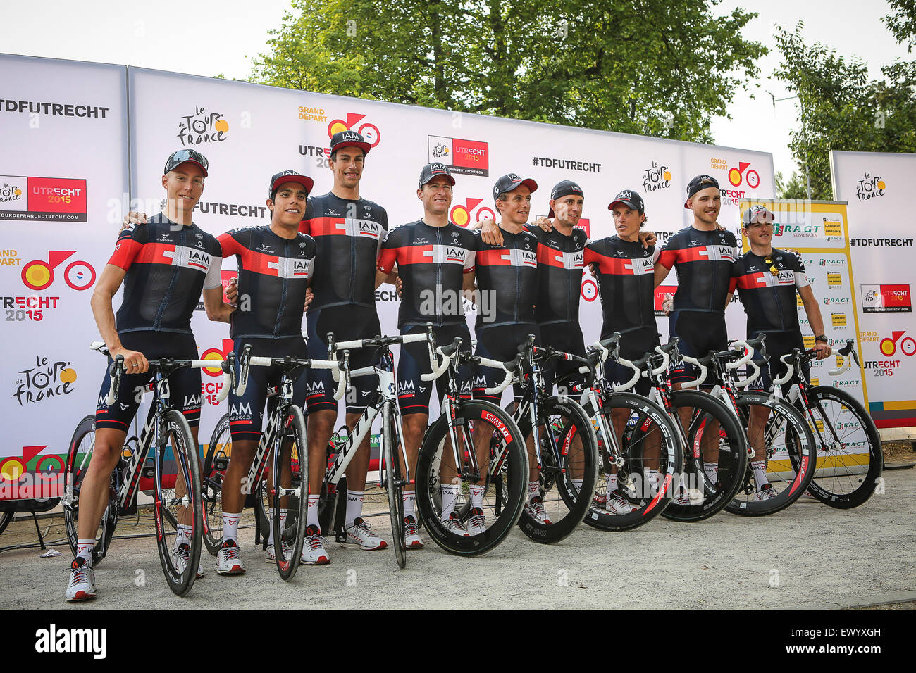 Utrecht, Pays-Bas. 2 juillet, 2015. IAM cycling team à Tour de France Présentation de l'équipe, jeudi 2 juillet 2015. Utrecht, Pays-Bas : Jan de Wild/Alamy Live News Banque D'Images