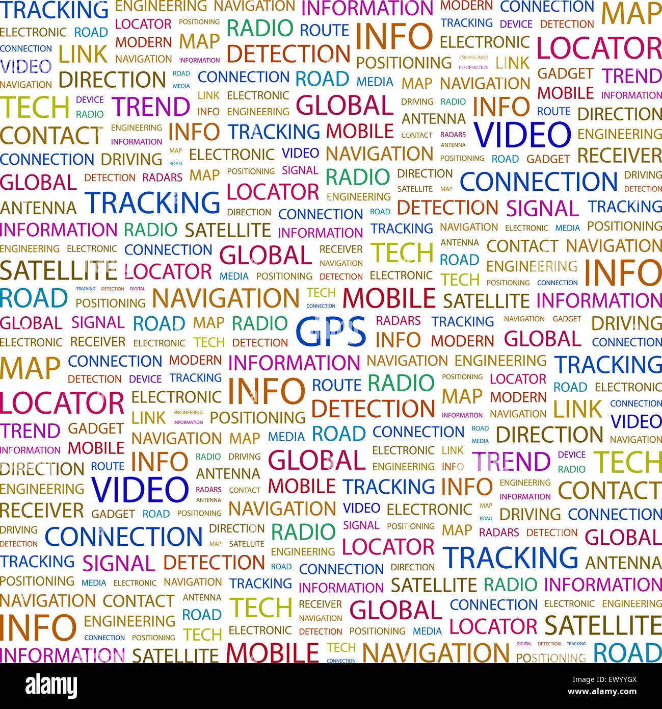 Le GPS. Nuage de mots illustration. Tag Cloud concept collage. Illustration de Vecteur