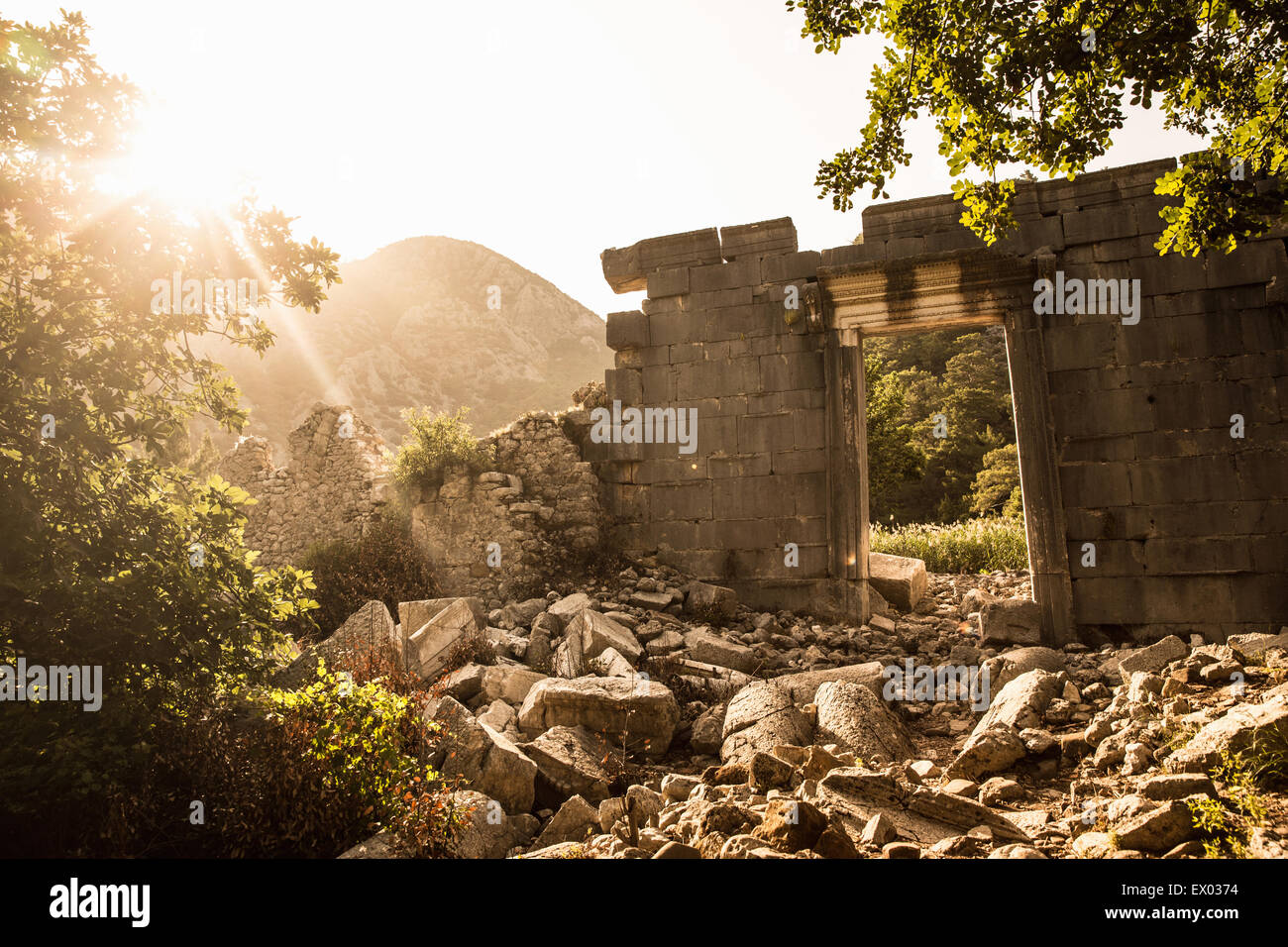 Vue de ruines, Olympos, de Lycie, Turquie Banque D'Images