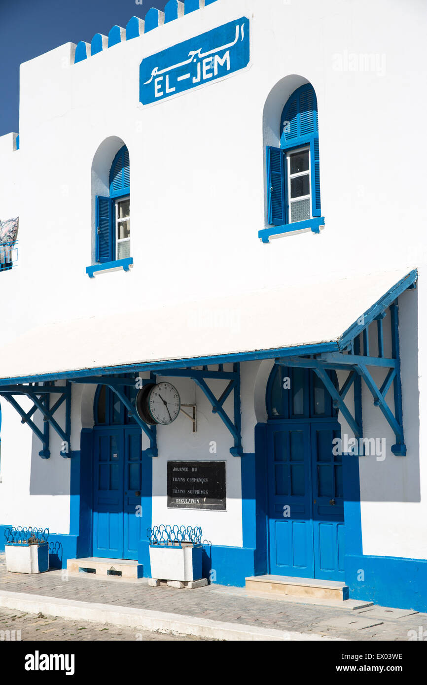 La gare de blanchis, El Jem, Tunisie Banque D'Images