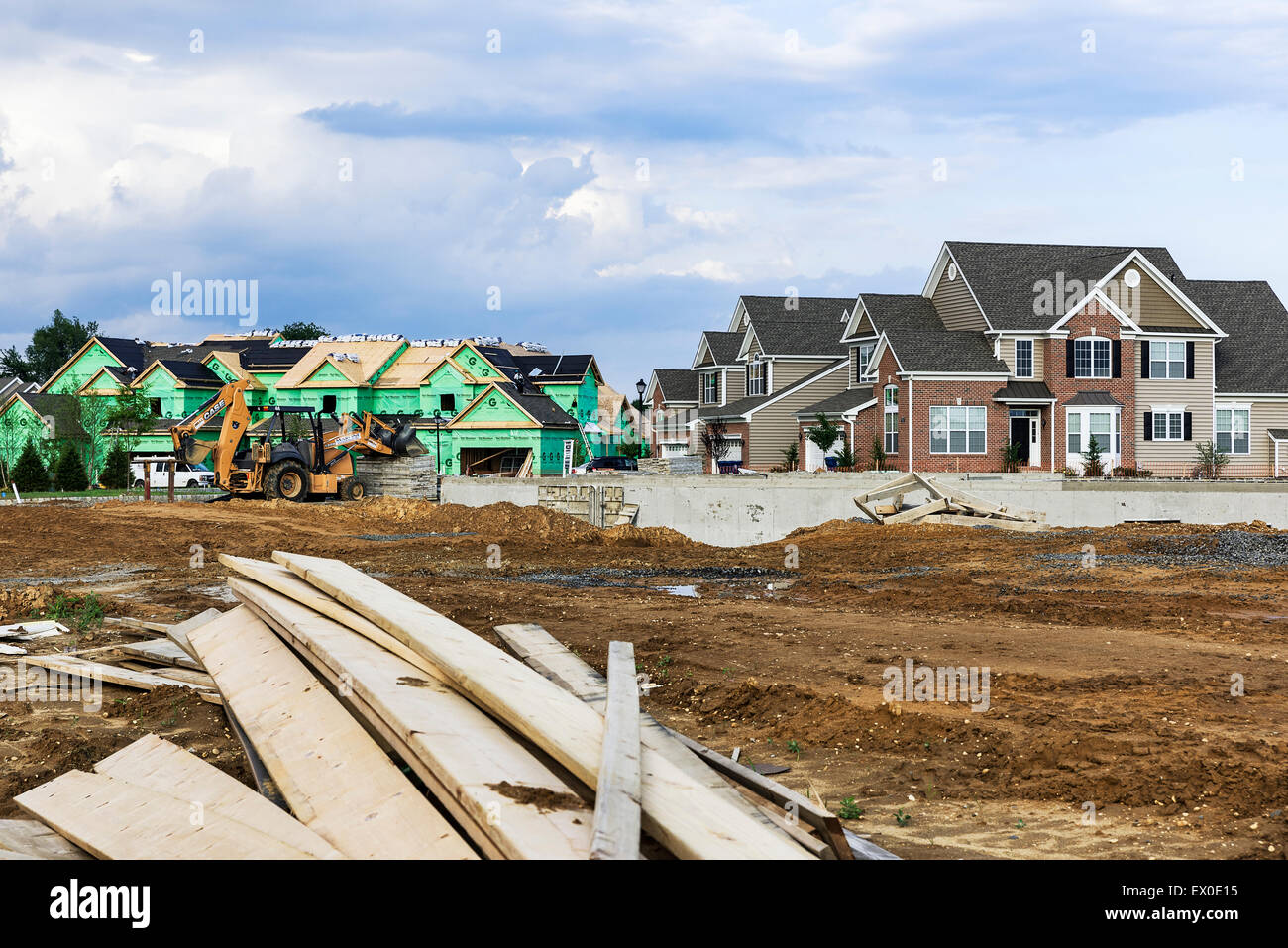 La construction de nouvelles habitations, New Jersey, USA. Banque D'Images