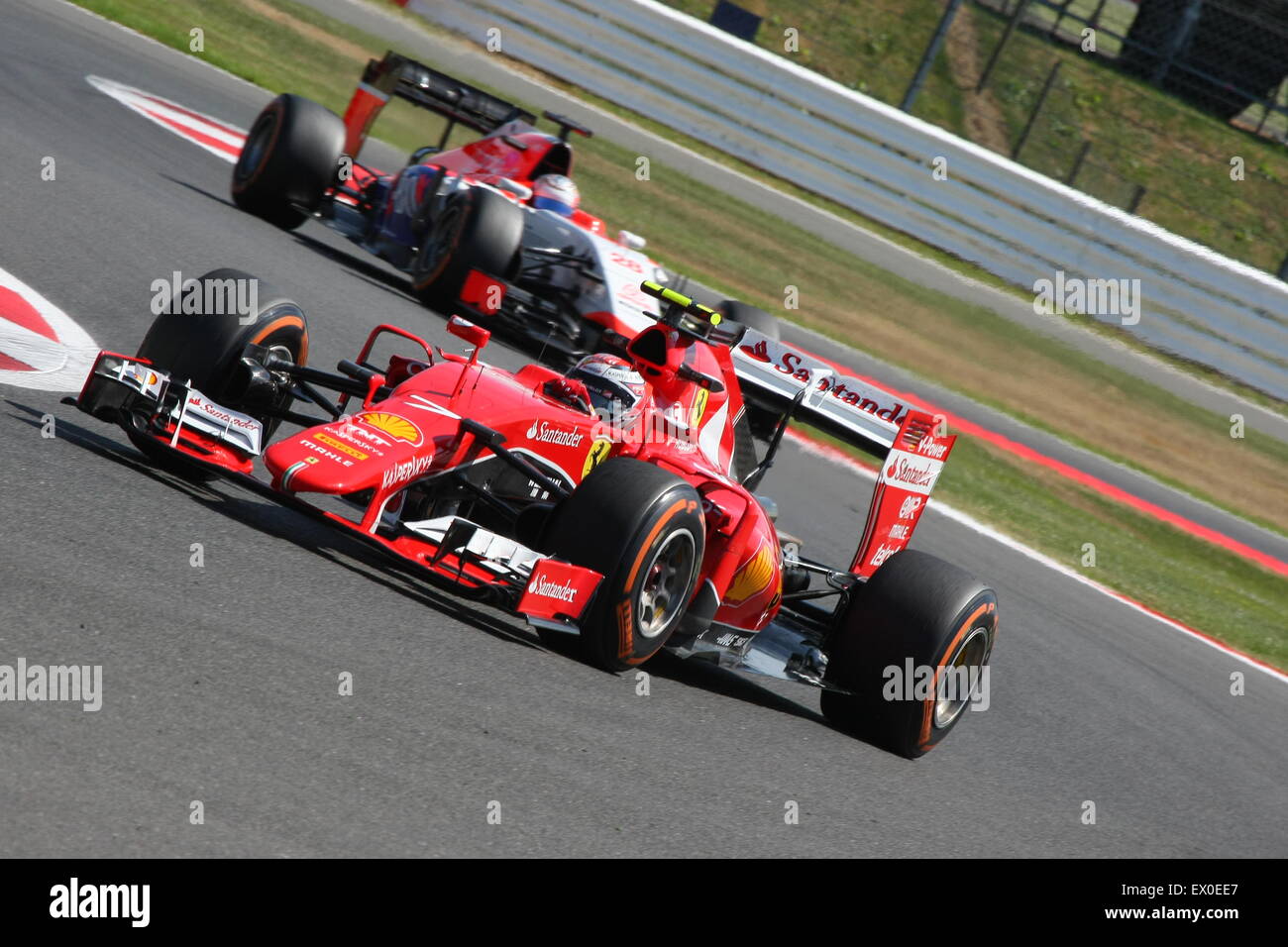 Sebastian Vettel dans sa formule un Ferrari à la vitesse Banque D'Images