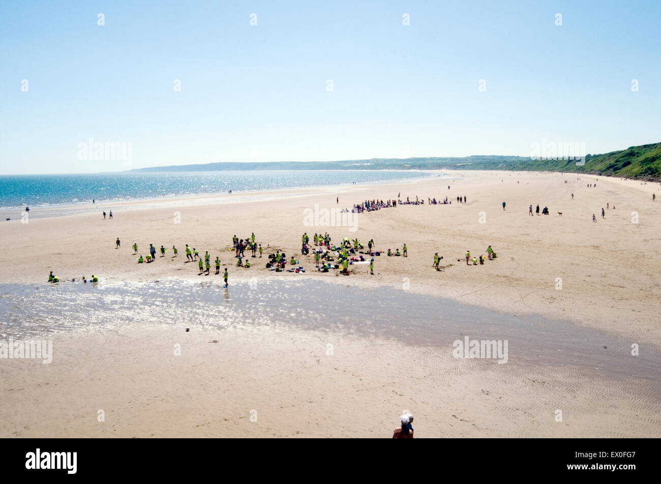 Écart de hunmanby dans la plage de sable de sable des plages du Yorkshire wide open space spaces Banque D'Images
