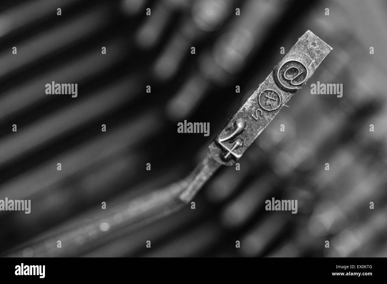 Clé de vieille machine à écrire Banque D'Images