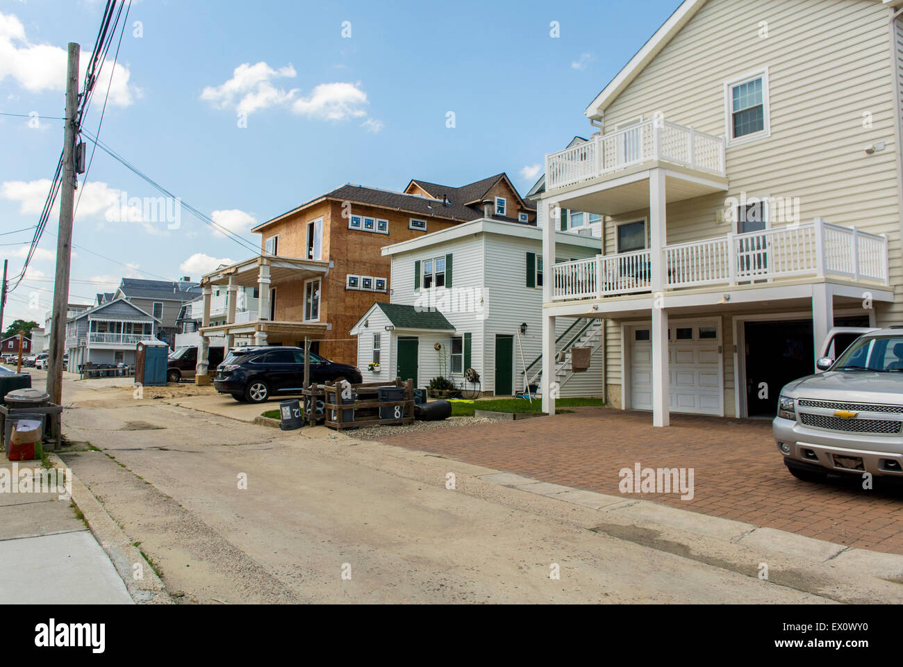 Ocean City, New Jersey, États-Unis, hébergements en bois, maisons de villégiature, Scènes de rue, quartier de banlieue, rue victorienne Banque D'Images