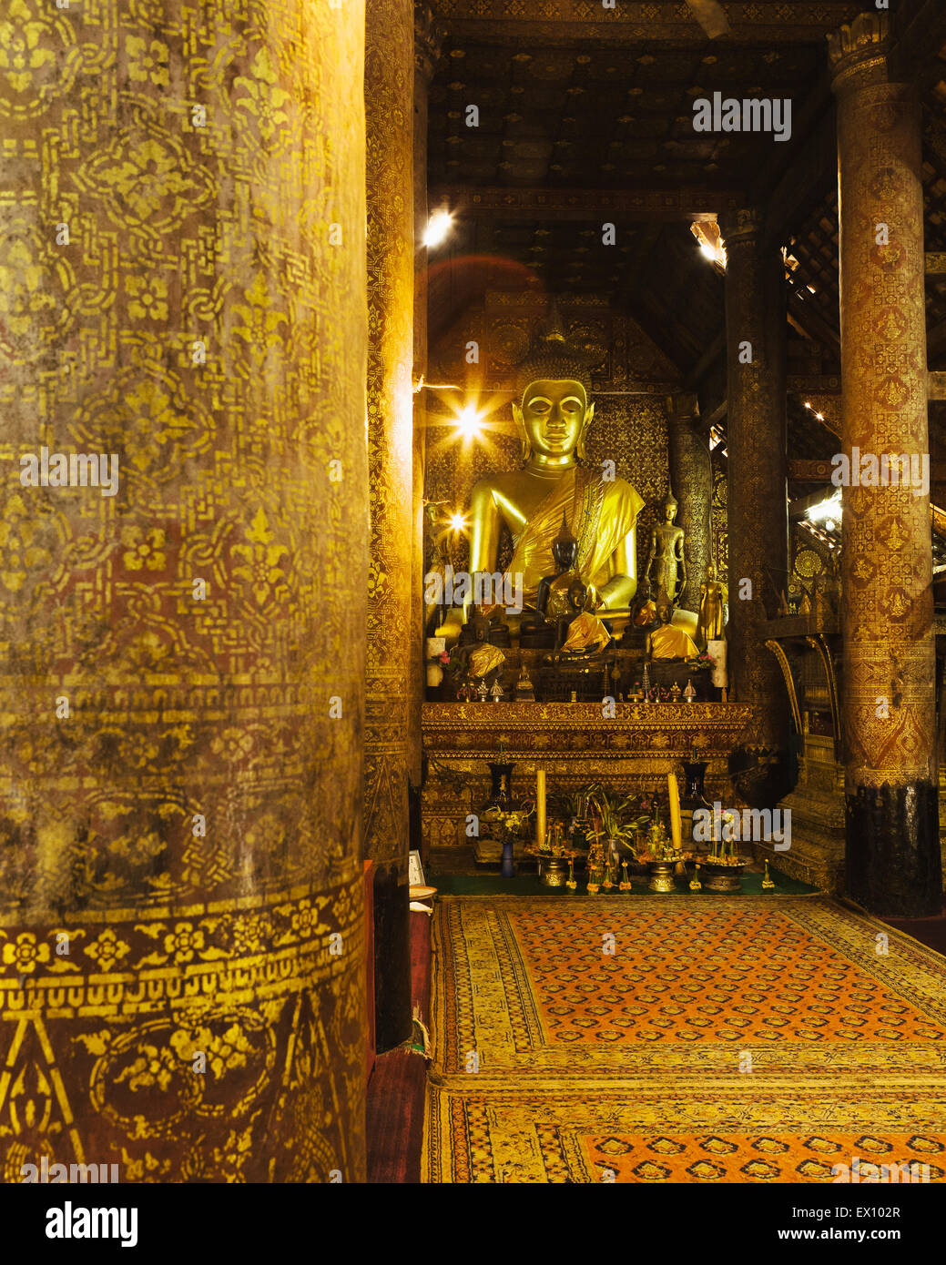 Statues de Bouddha Wat Xieng Thong. Luang Prabang. Laos Banque D'Images