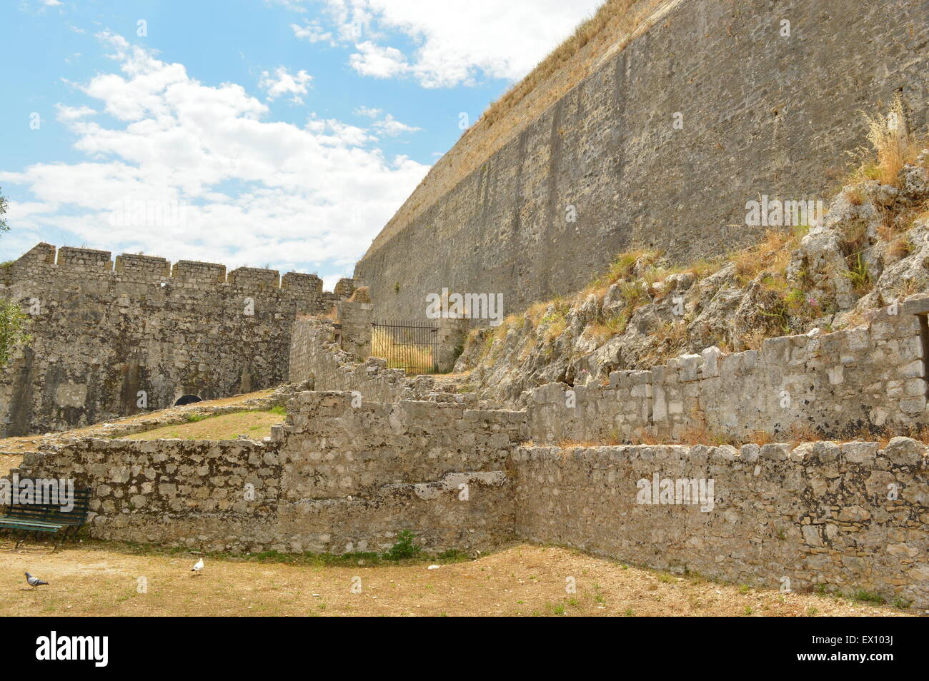 Une scène de la nouvelle forteresse de Kerkyra ville à l'île de Corfou Banque D'Images
