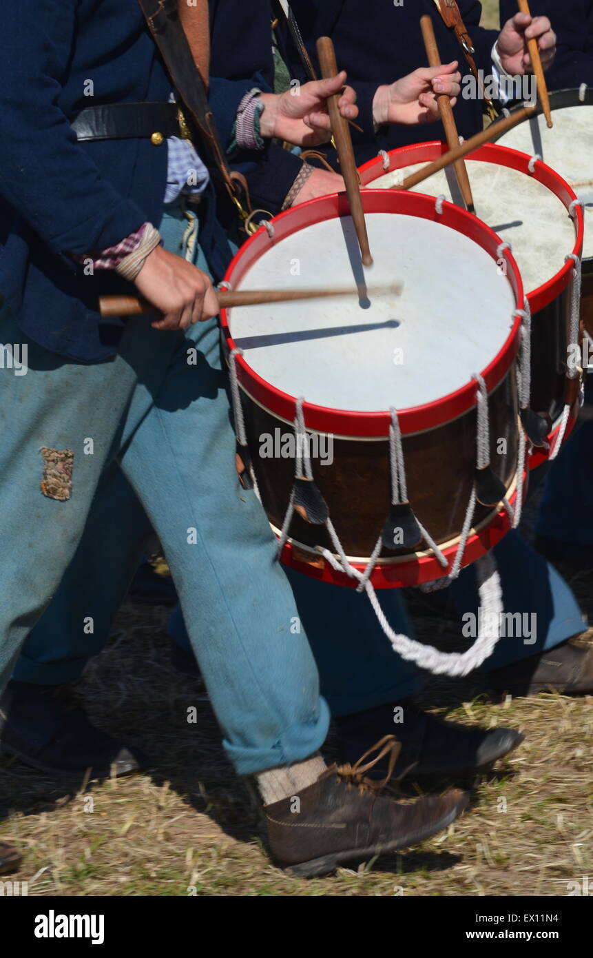 Batteurs Gettysburg Civil war re-enactment Banque D'Images