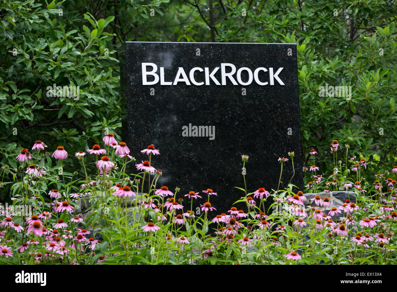 Un logo affiche à l'extérieur d'un établissement occupé par BlackRock, Inc., à Wilmington, Delaware. Banque D'Images