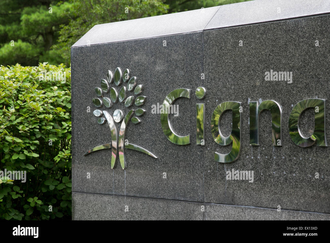 Un logo affiche à l'extérieur d'un établissement occupé par Cigna à Wilmington, Delaware. Banque D'Images