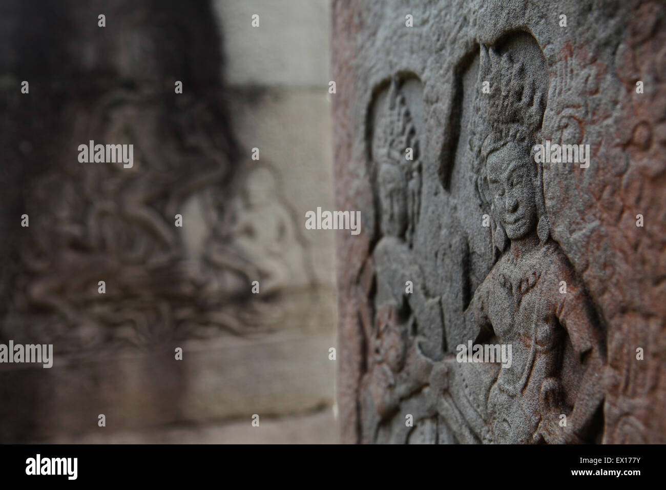 L'allégement de l'Apsara au prasat Angkor Thom, Bayon temple. Banque D'Images