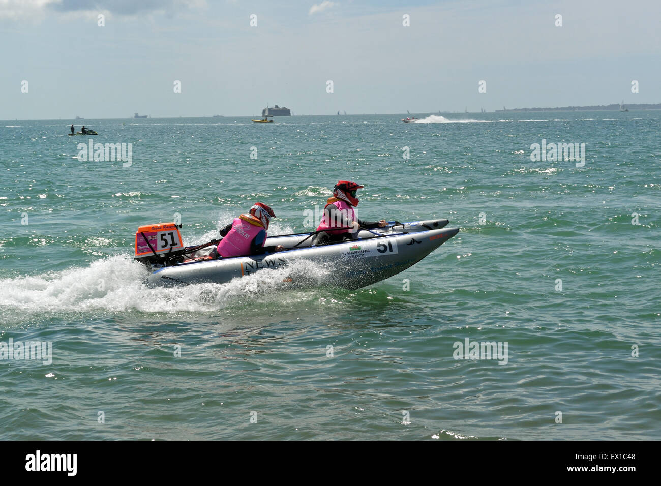 Bateau de Moteur de course ThunderCats à Southsea, Portsmouth, Royaume-Uni Banque D'Images