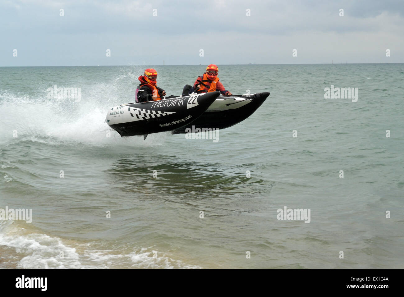 Bateau de Moteur de course ThunderCats à Southsea, Portsmouth, Royaume-Uni Banque D'Images