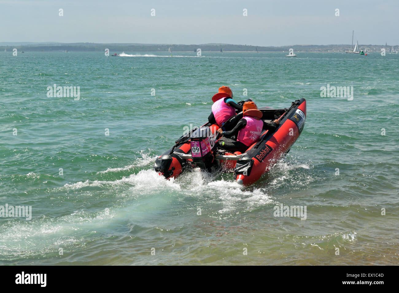 Bateau de Moteur de course ThunderCats à Southsea, Portsmouth, Royaume-Uni Banque D'Images