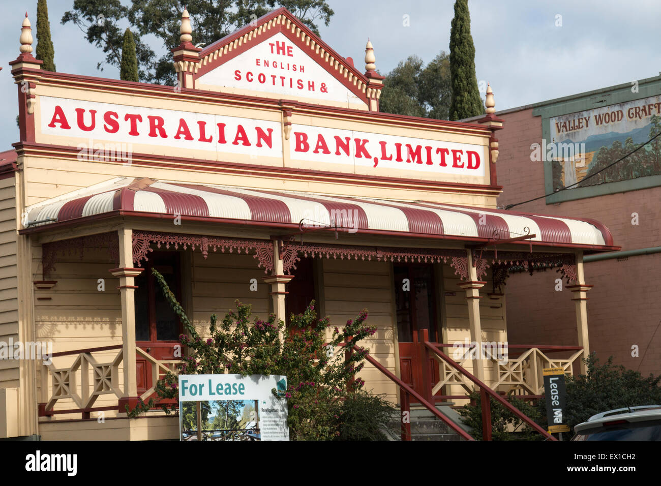 Ancien bâtiment de la banque anglaise écossaise et australienne limitée, kangaroo Valley, NSW, Australie Banque D'Images