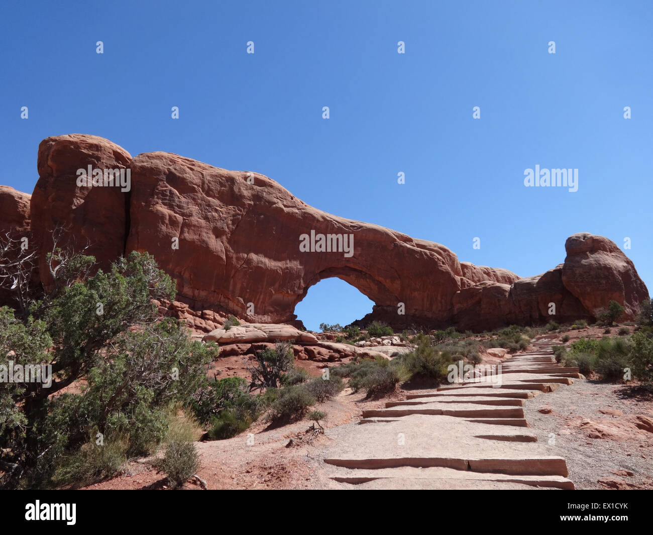 Le célèbre parc national Arches dans l'USA. Banque D'Images