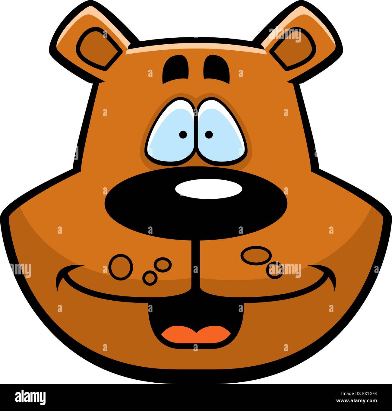 Ours d'une caricature visage souriant et heureux. Illustration de Vecteur