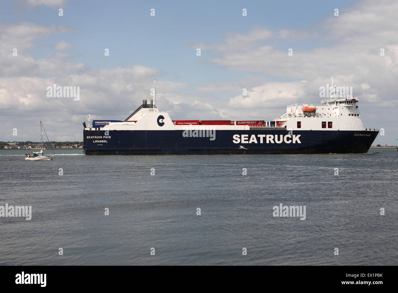 Seatruck Rythme, RORO ferry port de Dublin le 4 juillet 2015 Banque D'Images