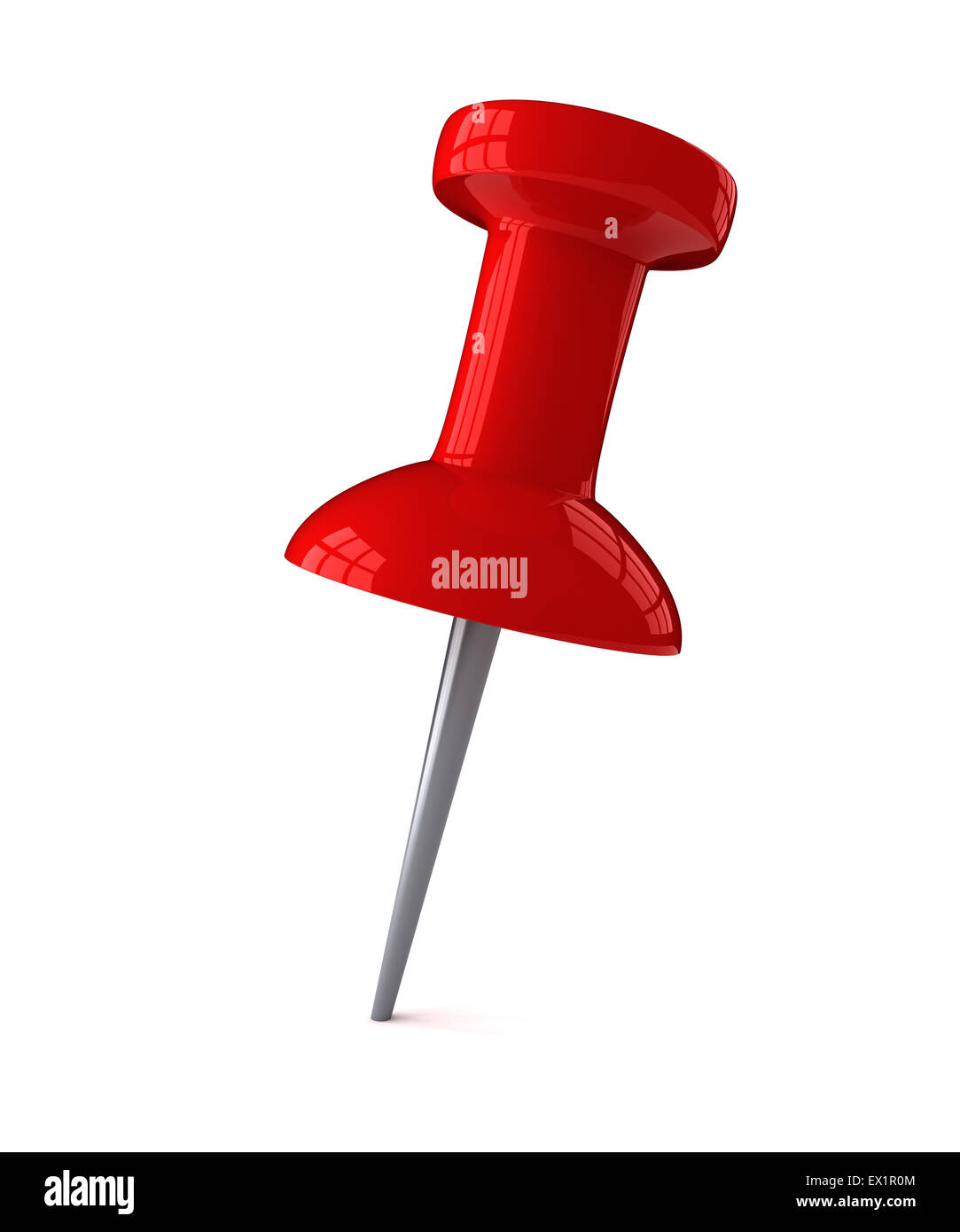 Pousser l'axe en plastique rouge isolated on white Banque D'Images