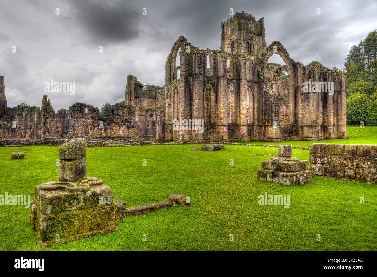 Fountains Abbey, North Yorkshire, United Kingdom Banque D'Images