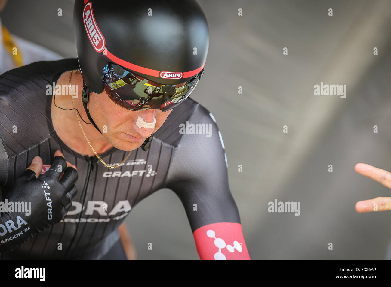 Utrecht, Pays-Bas. 4 juillet, 2015. Tour de France étape contre la montre, BARTOSZ HUZARSKI, Team Bora Argon : Jan de Wild/Alamy Live News Banque D'Images