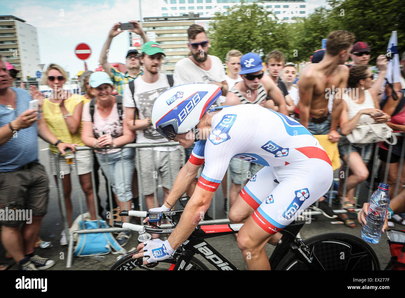 Utrecht, Pays-Bas. 4 juillet, 2015. Tour de France Étape de l'essai du temps, ARNAUD DEMARE, de l'équipe FDJ : Jan de Wild/Alamy Live News Banque D'Images