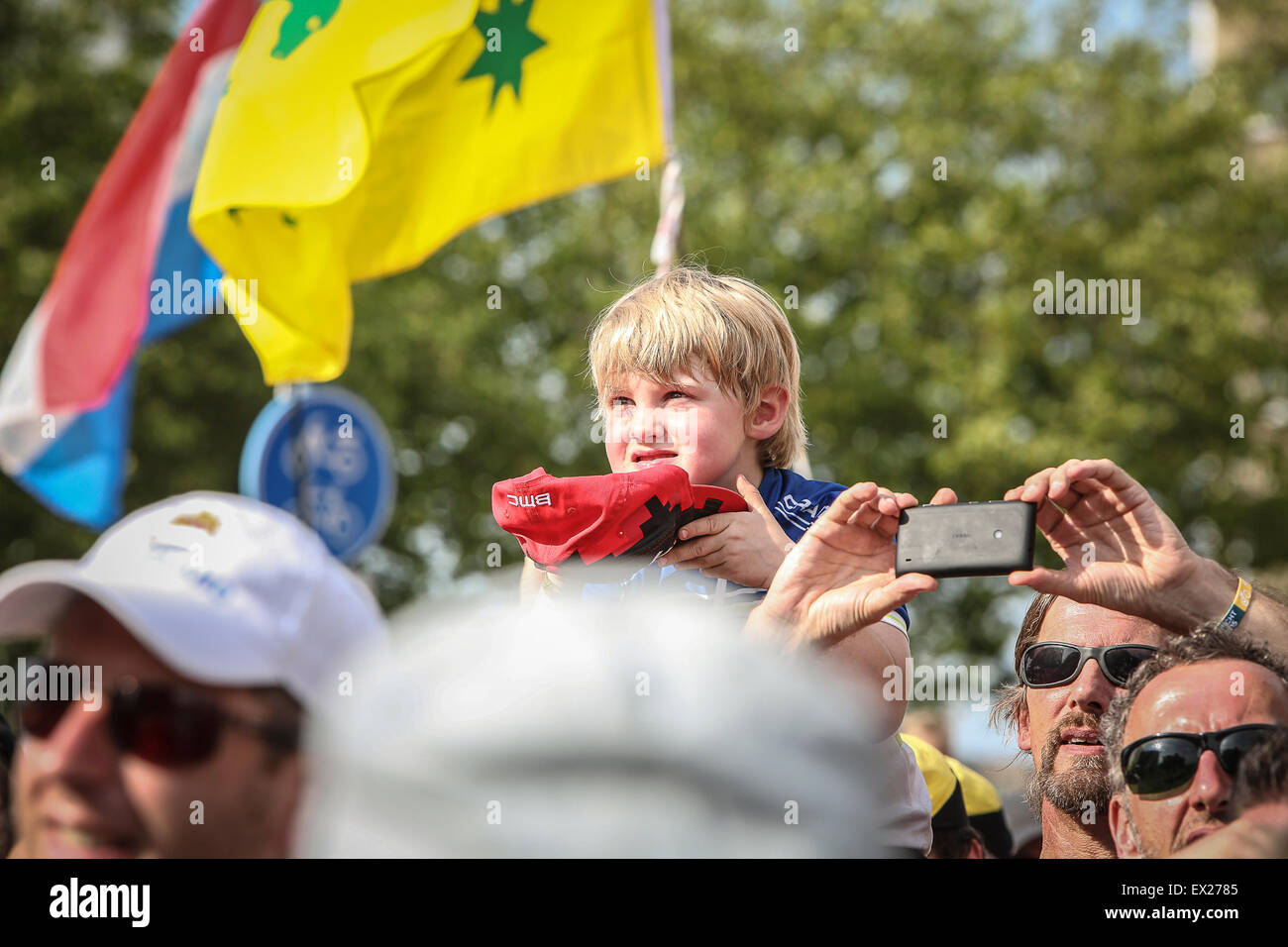 Utrecht, Pays-Bas. 4 juillet, 2015. Tour de France étape contre la montre, ventilateur : Jan de Wild/Alamy Live News Banque D'Images