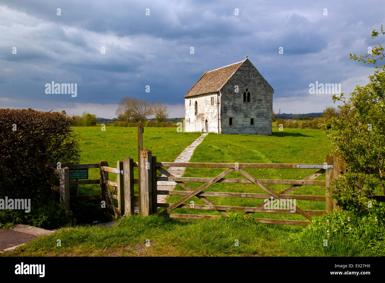 Les Abbés historique Maison de poisson dans le Somerset Levels Meare, England, UK Banque D'Images