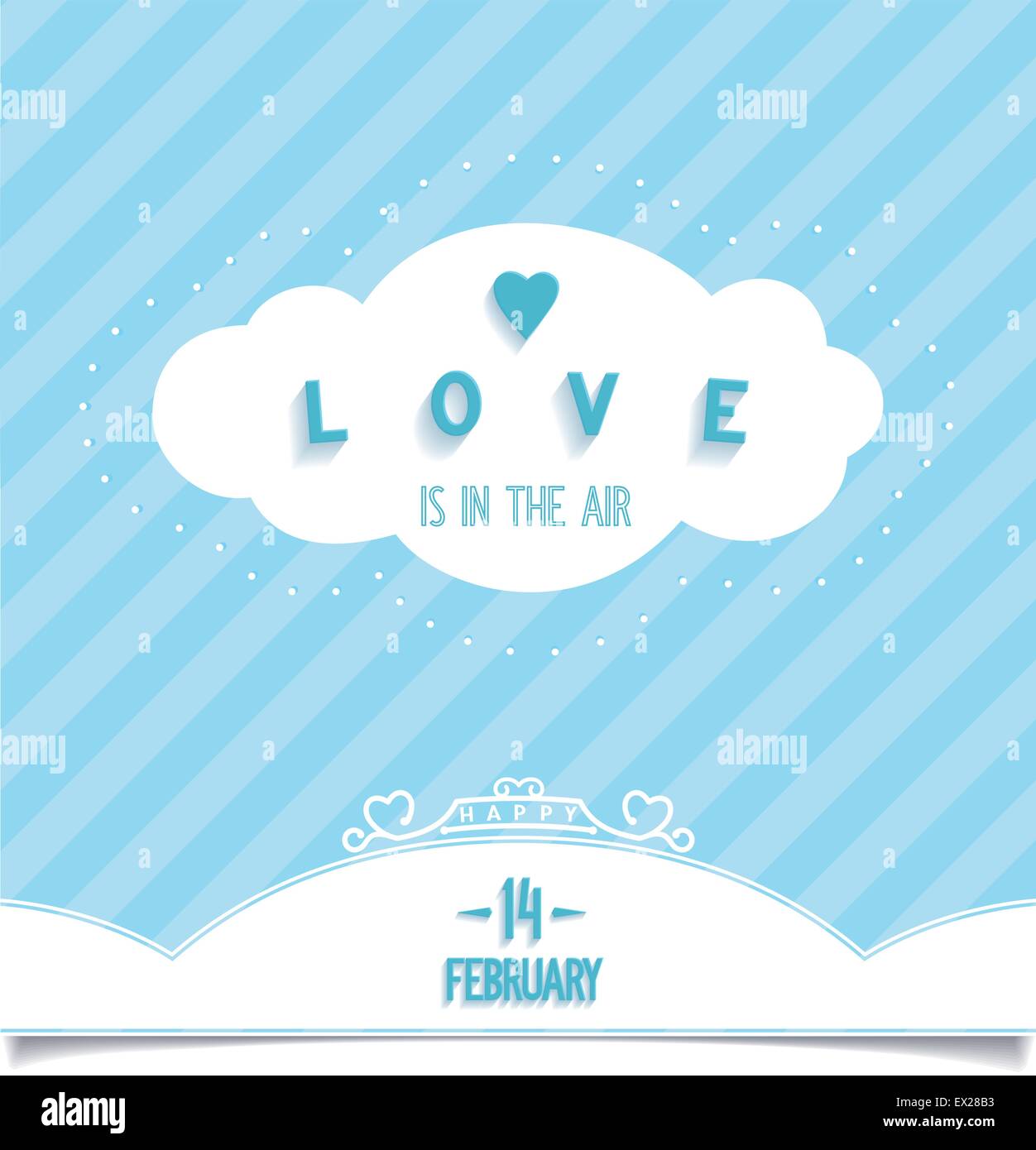 L'amour est partout autour de nous est dans l'air, une carte Happy Valentine's Day. Illustration vecteur eps8 Illustration de Vecteur