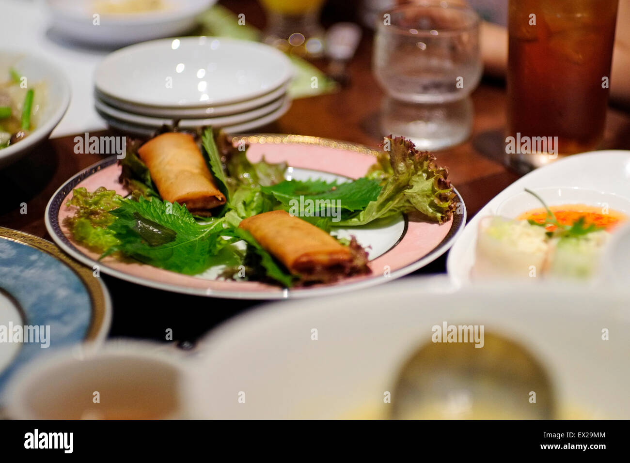 La cuisine chinoise - Rouleaux de printemps Banque D'Images