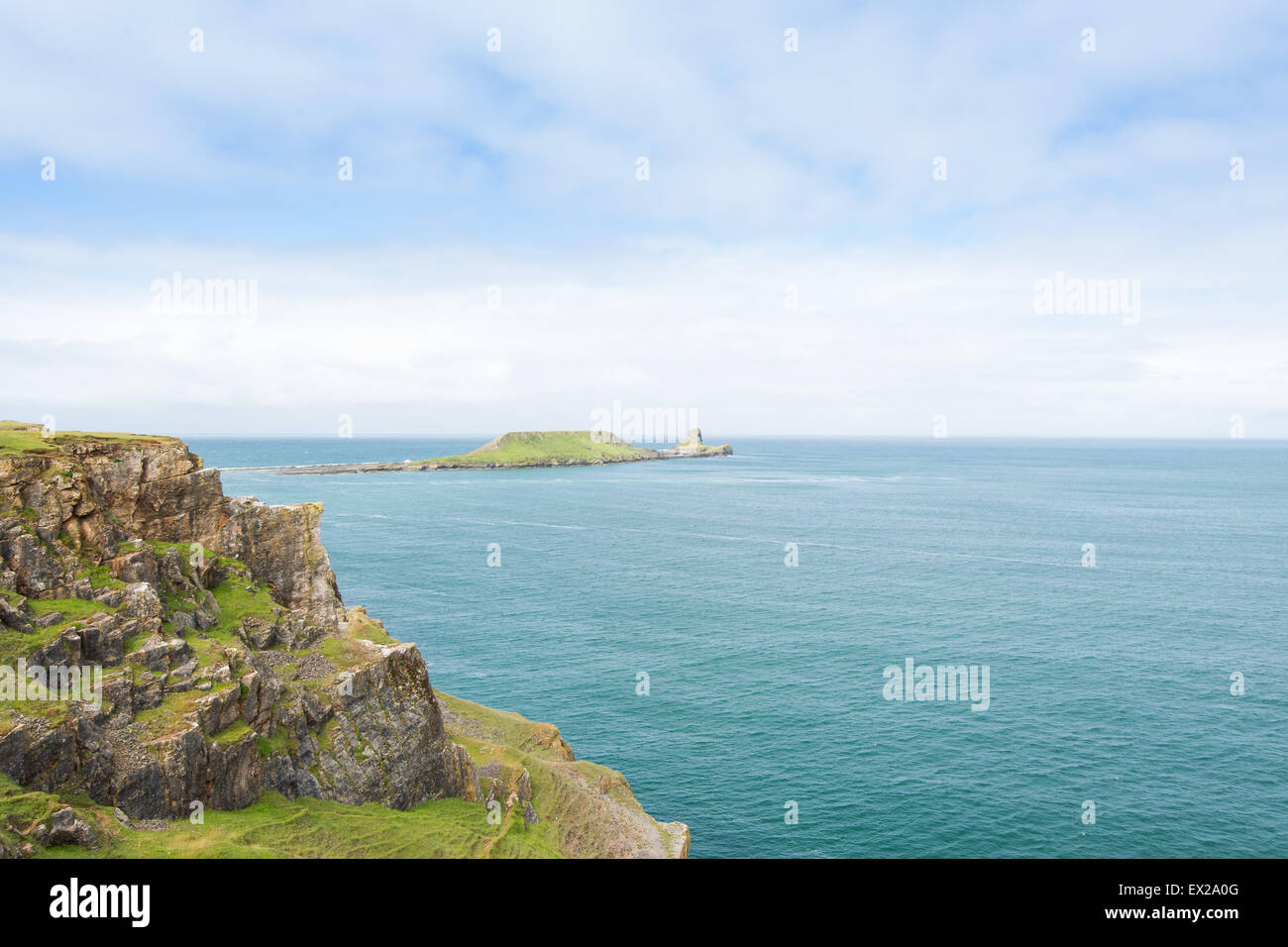 Rhossili Bay Beach sur la péninsule de Gower, dans le sud du Pays de Galles. Voté l'un des 10 plus belles plages au monde. Banque D'Images