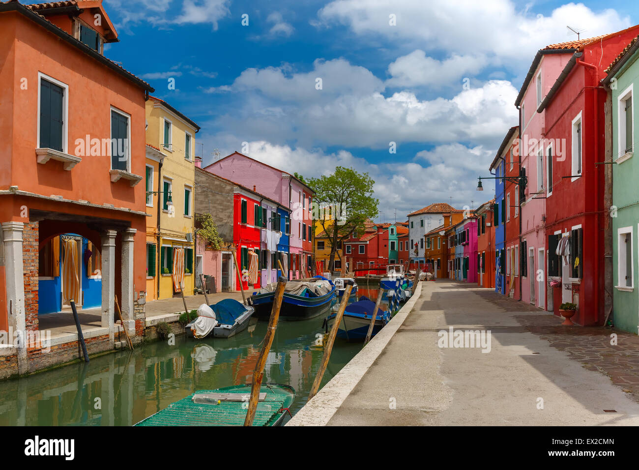 Maisons colorées sur la Burano, Venise, Italie Banque D'Images