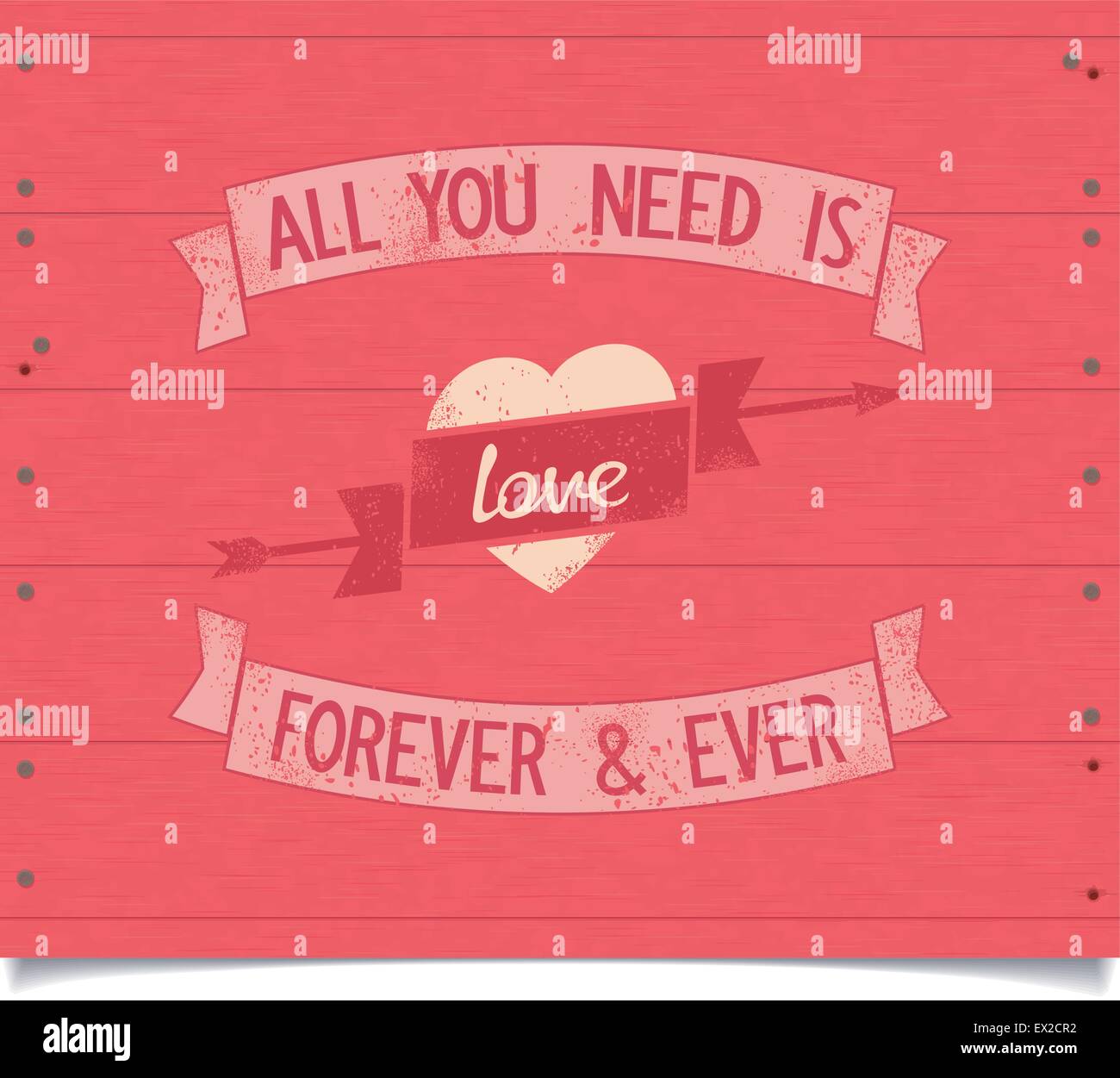All you need is love vintage design américain précédemment avec des rubans. Vector EPS8 Illustration de Vecteur