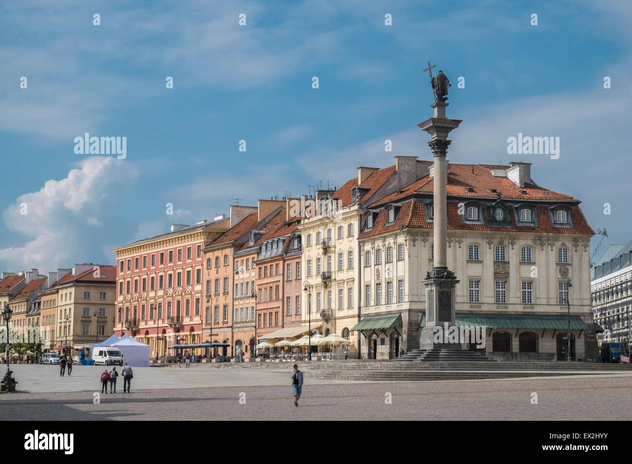 La colonne de Sigismond, érigé en 1644, situé dans la place du château, vieille ville, Varsovie, Pologne. Banque D'Images