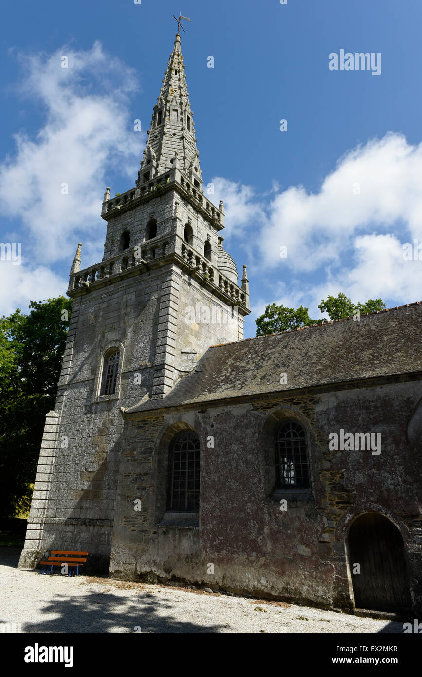 La chapelle de Sainte-Suzanne, mûr-de-Bretagne, Côtes-d'Armor, Bretagne, France Banque D'Images