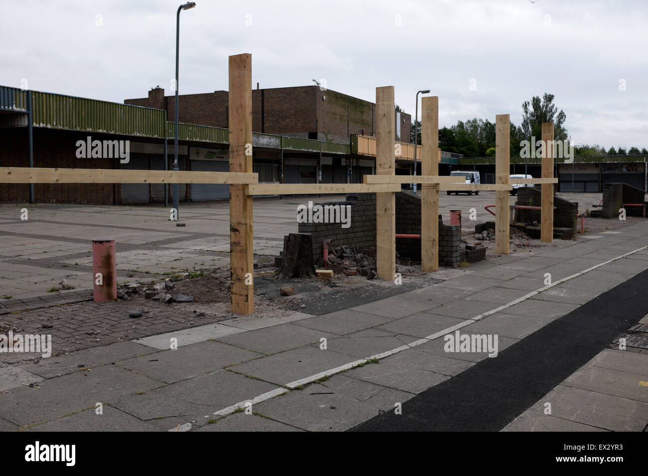 Clôture de chantier en bois Bois la thésaurisation d'Escrime Banque D'Images