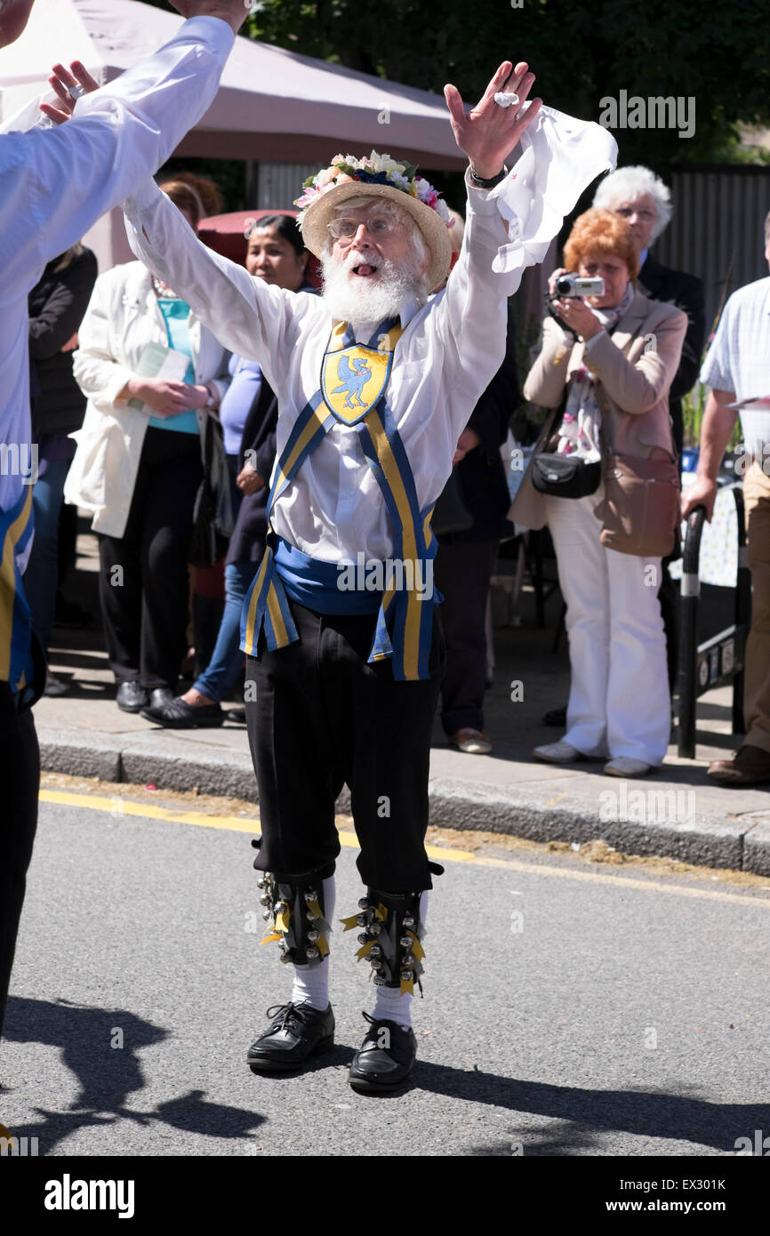 Anglais Morris Dancer Hat mâle homme traditionnel Banque D'Images