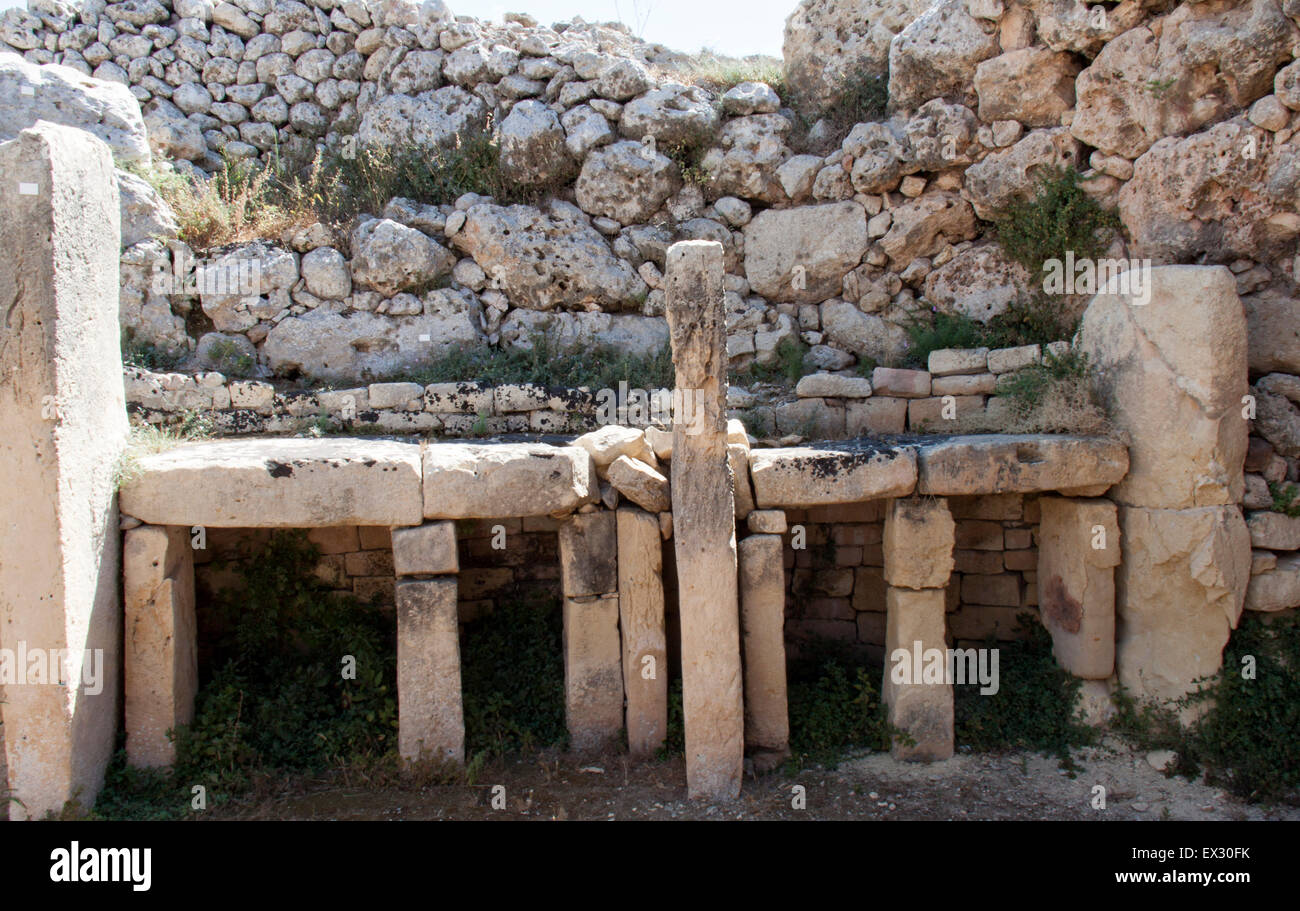 Ġgantija temples antiques sur l'île de Gozo, Malte Banque D'Images