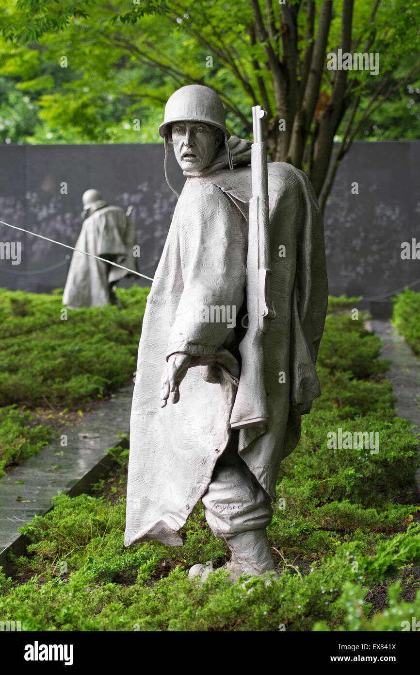 Korean War Veterans Memorial Statues Washington DC Banque D'Images