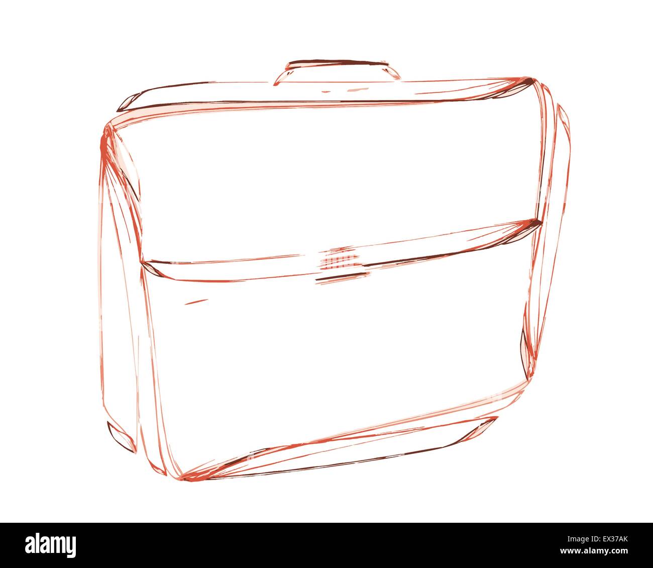 Cartable en cuir, sketch Illustration de Vecteur