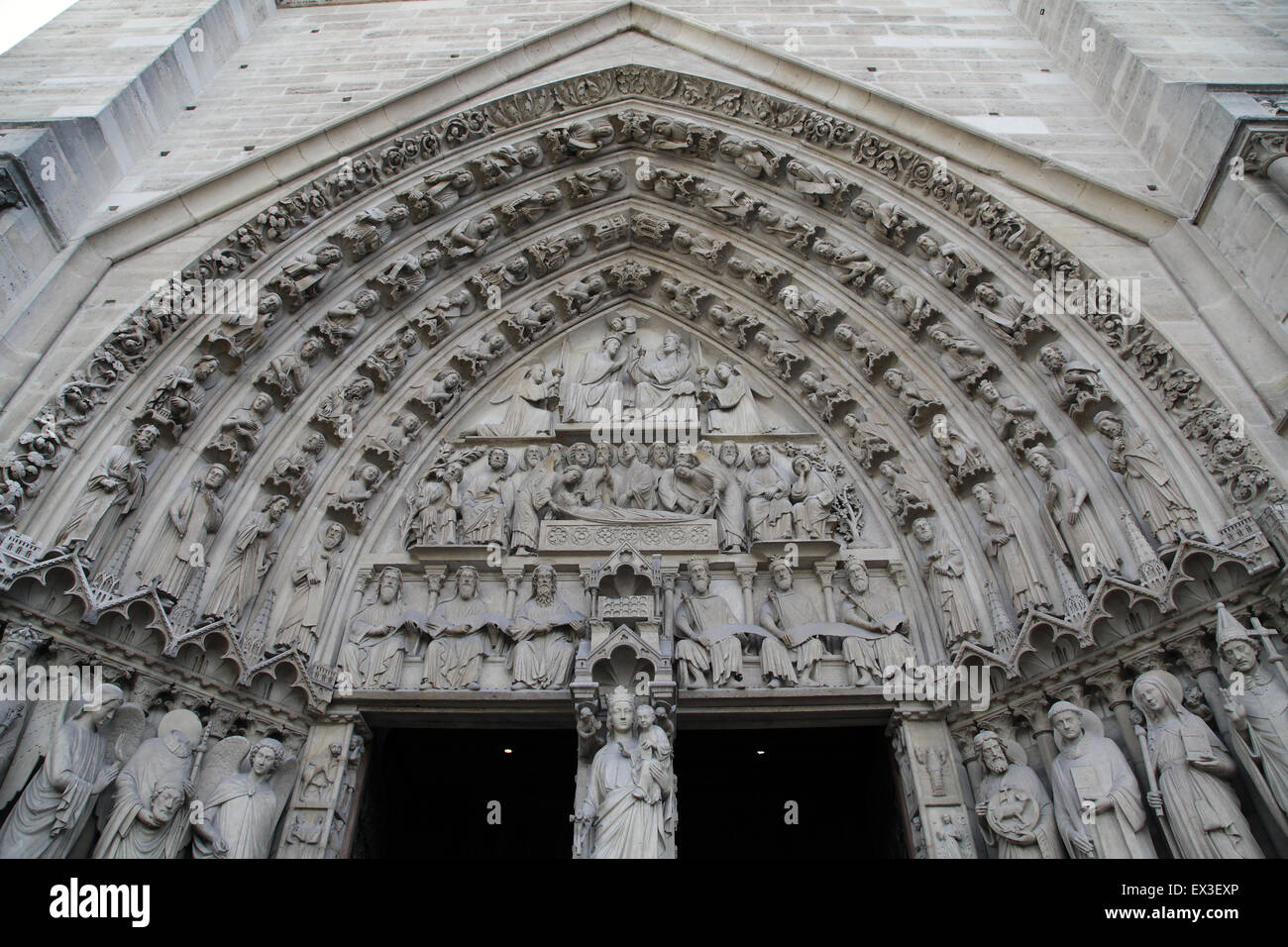 Notre-Dame de Paris.sculptures extérieures de la cathédrale Notre-Dame.Notre-Dame Paris France Banque D'Images