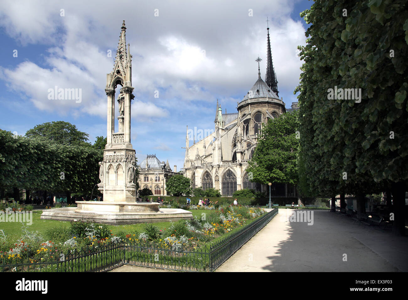 Notre-Dame de Paris. Cathédrale notre-Dame. Notre-Dame Paris France, avant l'incendie de 2019. Banque D'Images