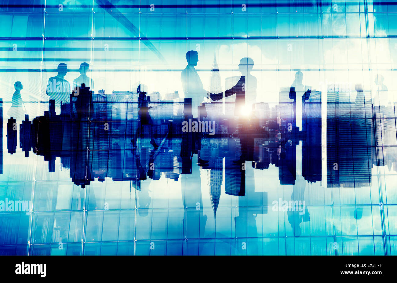Poignée de gens d'affaires de l'entreprise Concept Deal Accord Cityscape Banque D'Images