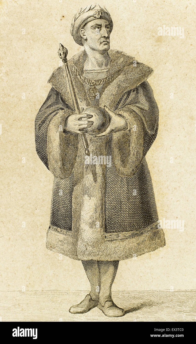 Frédéric III (1415-1493). Appelé le règlement pacifique. Saint Empereur Romain. La gravure. Banque D'Images