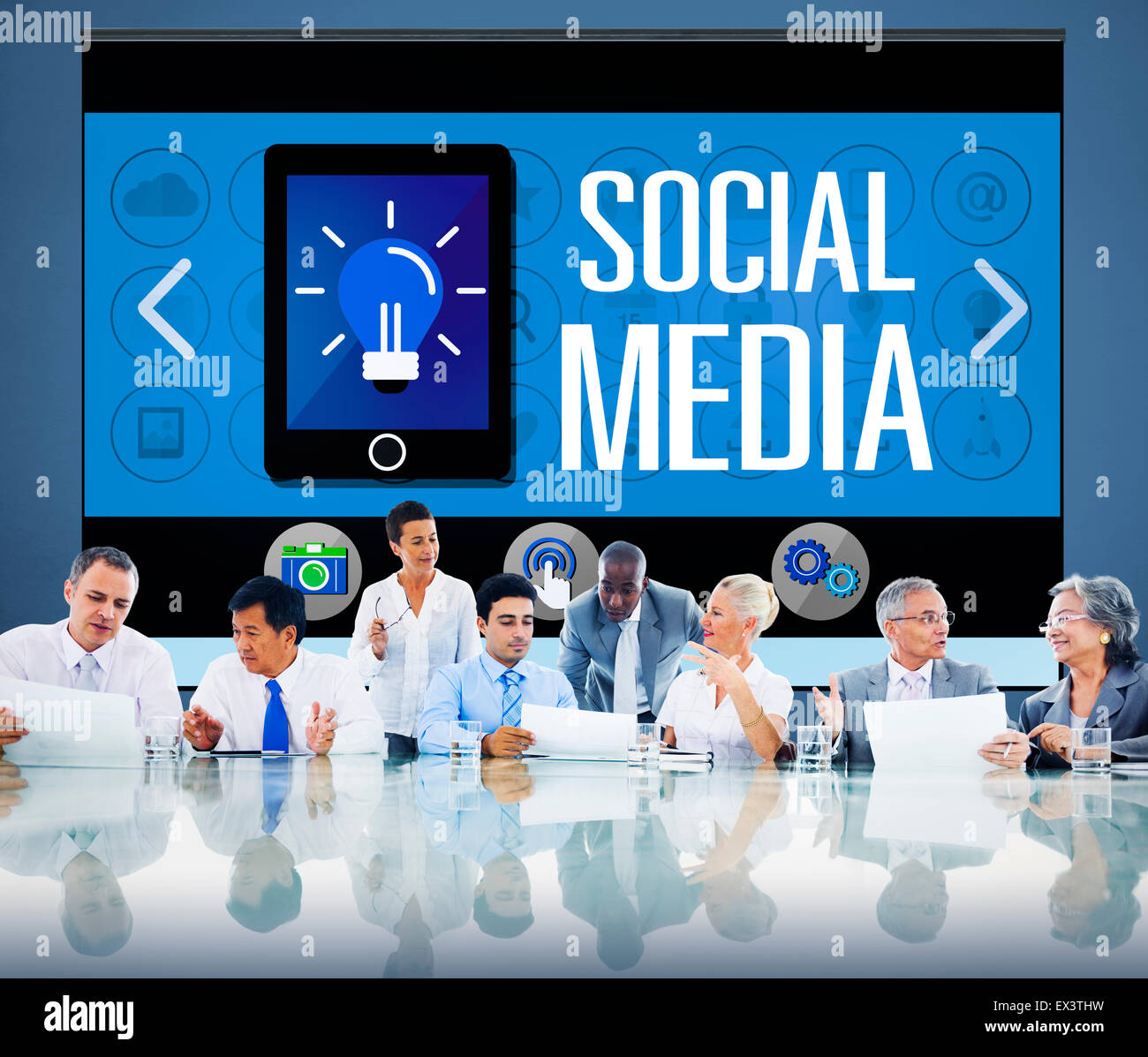 Social Media Social Networking Technology Concept Connexion Banque D'Images
