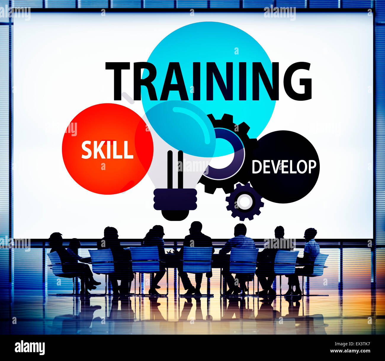 Développer des compétences Compétences formation capacité Concept Banque D'Images