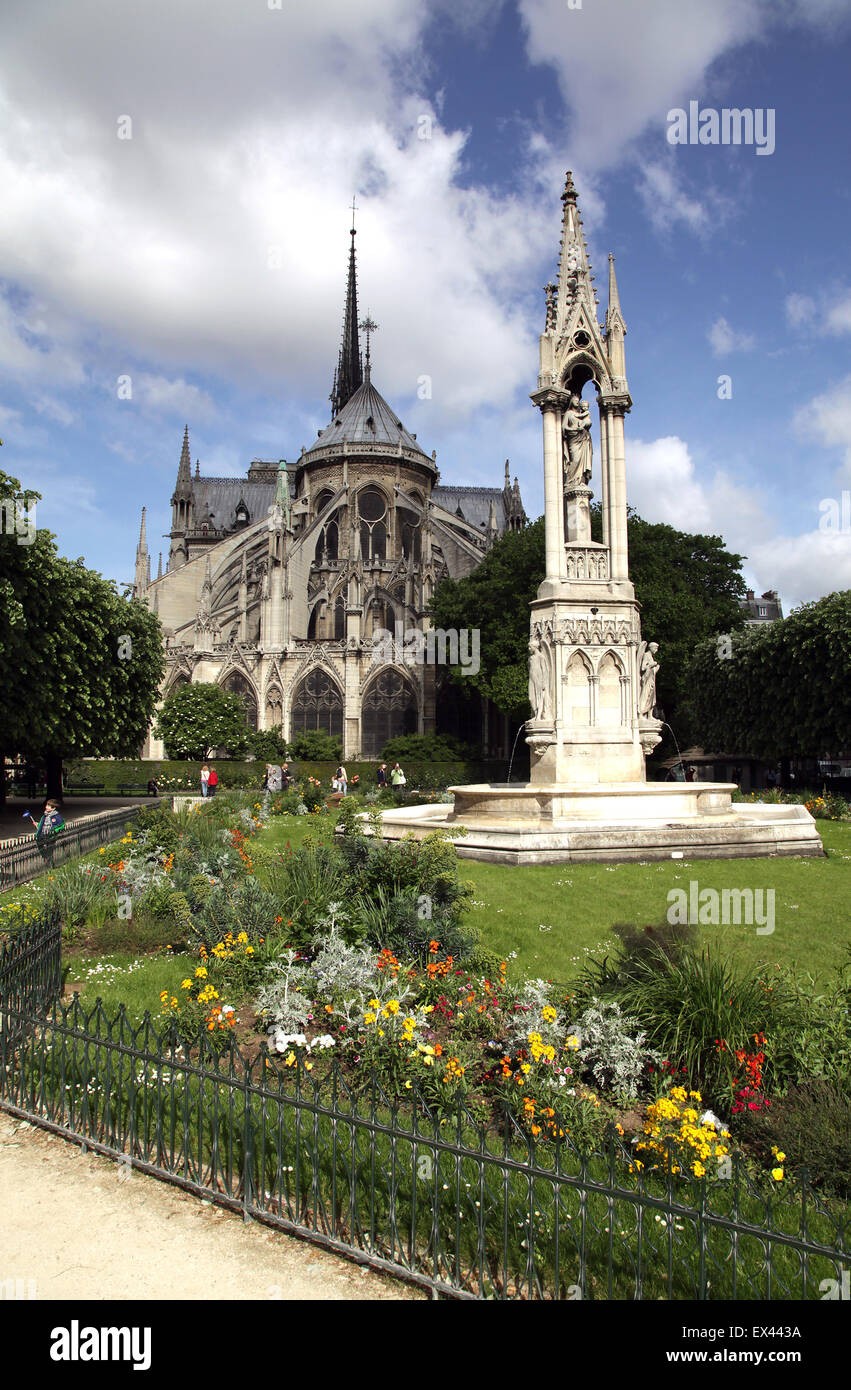 Notre-Dame de Paris.La Cathédrale Notre-Dame.Notre-Dame.Paris France Banque D'Images