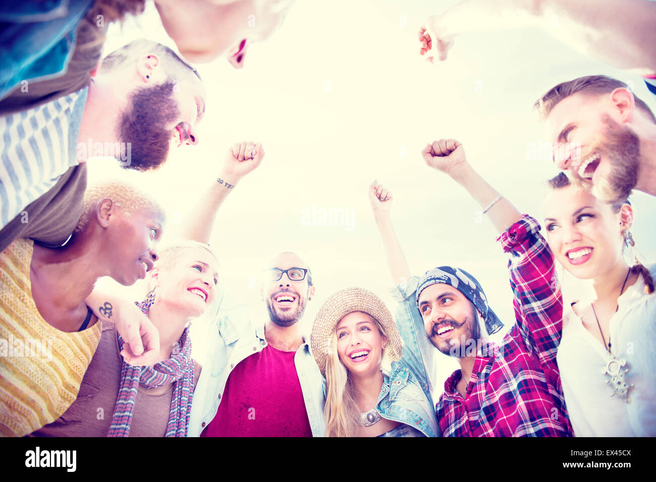 Amitié amis Vacances Loisirs Concept amusant ensemble Banque D'Images